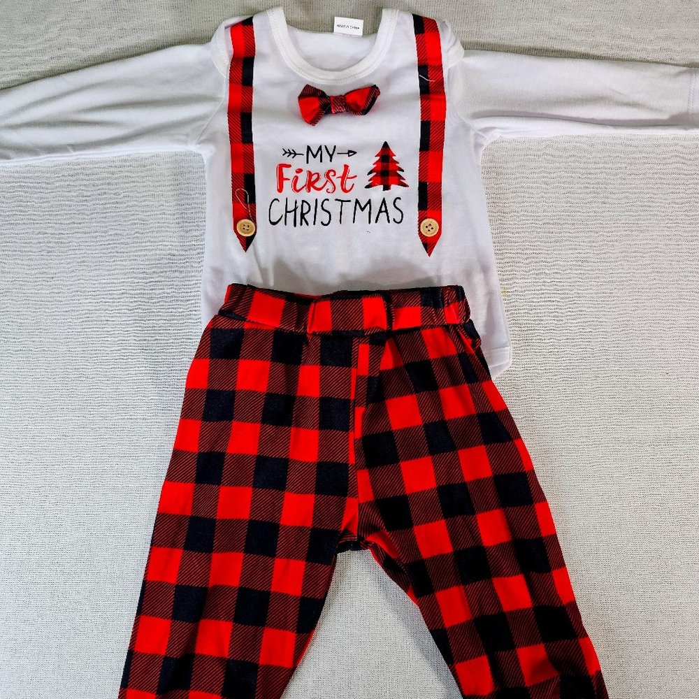 "My First Christmas" Overall Set